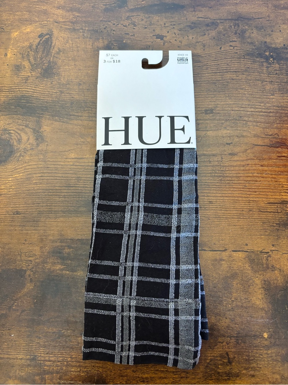 Plaid knee high socks